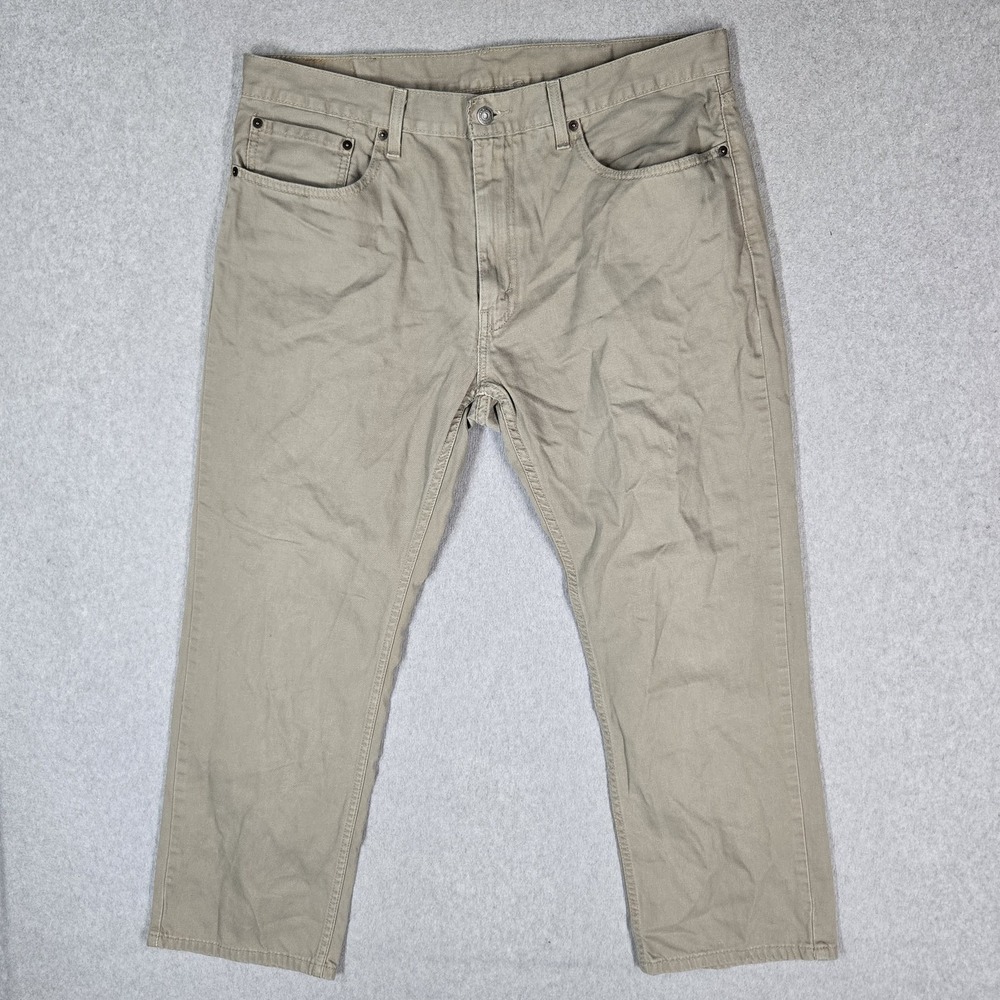 Levi's 559 Men Pants 38X30 Khaki Relaxed Fit Straight Leg Twill